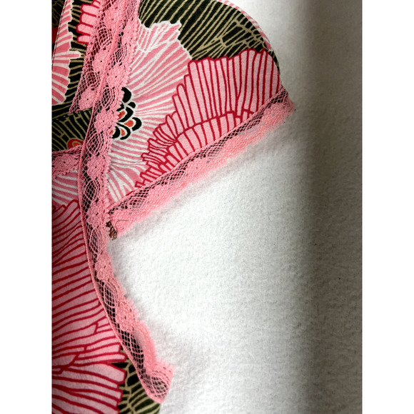 y2k A-line Floral Lace Trim‎ Boho Top Pink Green Retro Indie Fairycore Shirt 12 - Picture 4 of 10